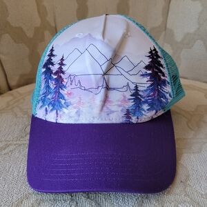 NEW LOCALE OUTDOOR EXPLORER TRUCKER HAT White Purple Blue UNISEX ONE SIZE